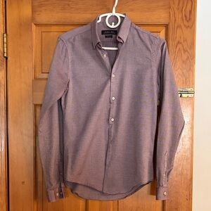 Zara Man Men's light burgundy Micro-Pattern Dress Shirt size small